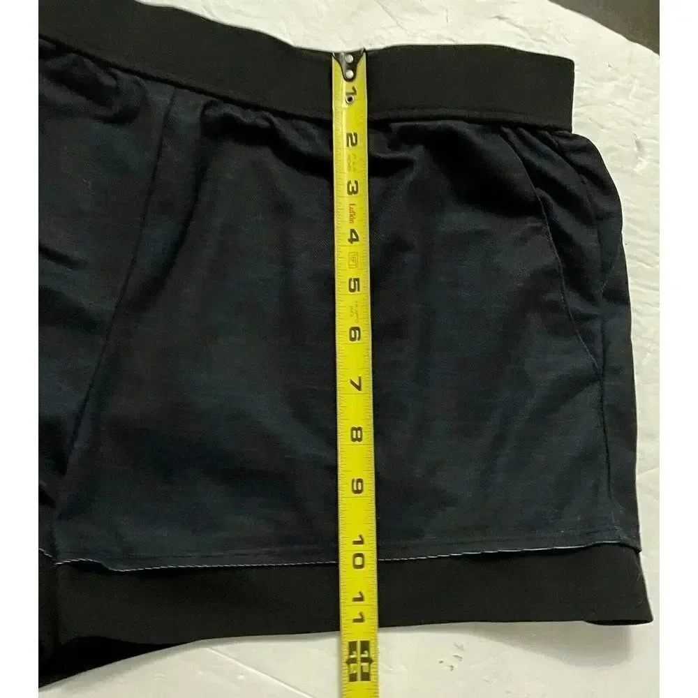 ZELOS Shorts Women's Size L Blue Marble Black Print Running WalkingSee Notes - Picture 4 of 7
